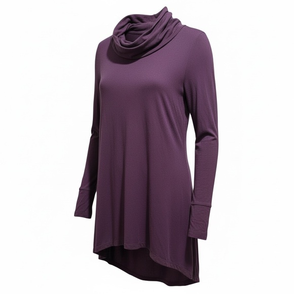 Cuddl Duds Women's Plum Cowl Neck Tunic - Picture 5 of 7